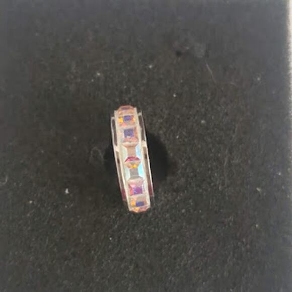 Swarovski Women's Iridescent Charm Bracelet Bead‎ Rhodium Plated Fits Chamilia - Picture 3 of 6